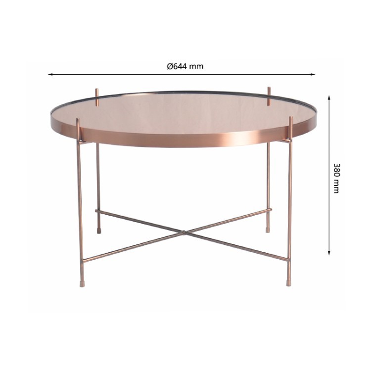 Стол josen, D64,4 см, розовый/медный (74048)