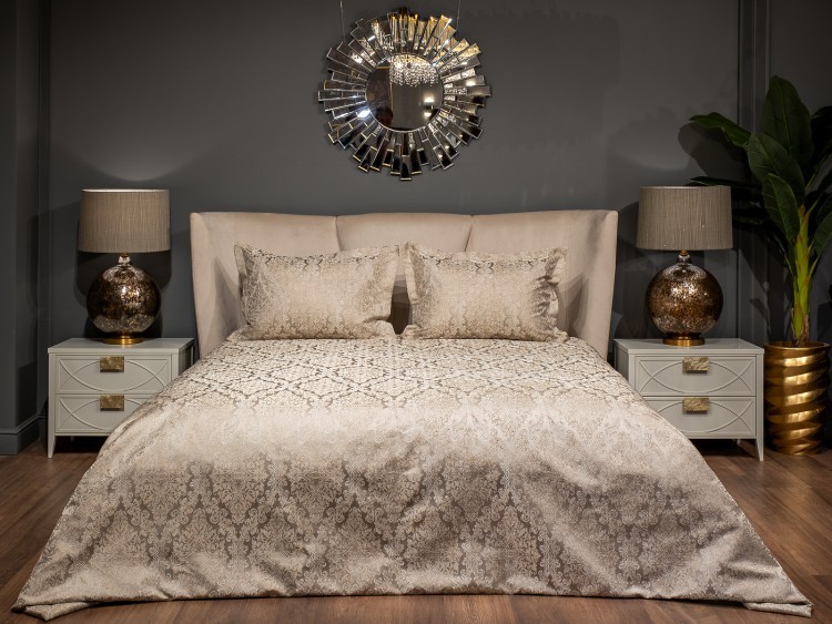 Кровать Siena без мех.велюр бежевый Colt002 199*222*116см (TT-00013326)