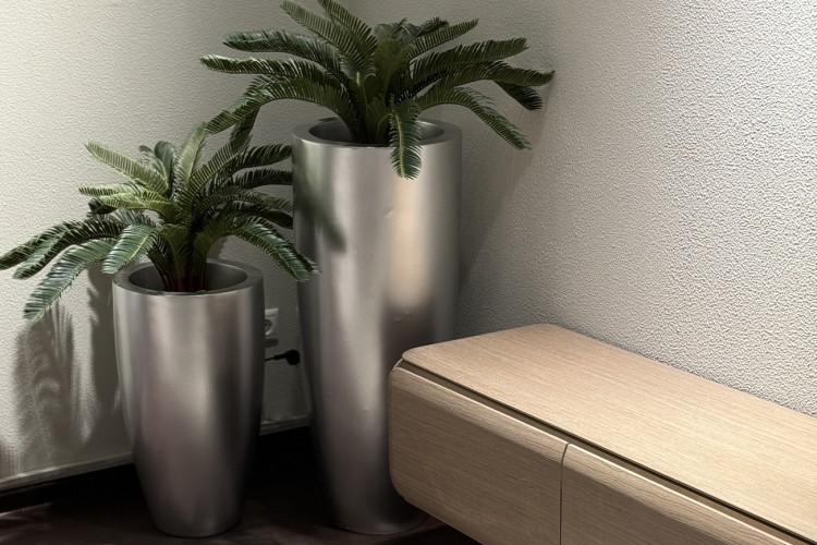 Кашпо 33*33*58см цвет серебро (TT-00001068)