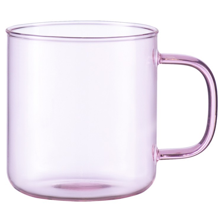 Чашка стеклянная, 350 мл, розовая (74364)