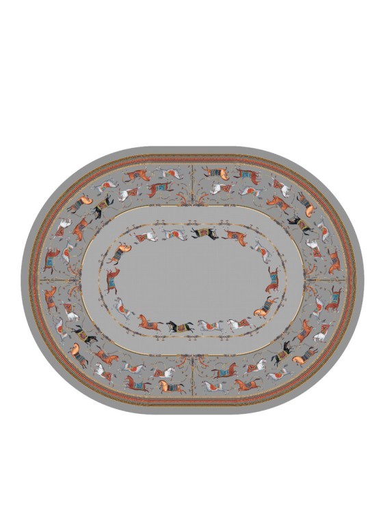 Скатерть  овальная  "passage" ,140х180см, 100% хлопок,твилл c пропиткой, серый Lefard (850-761-4)