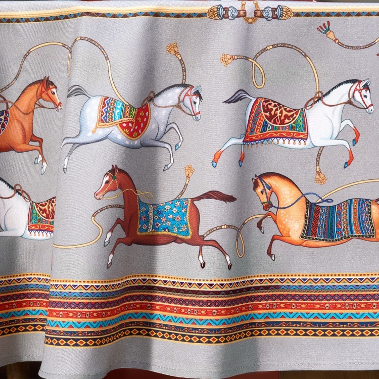 Скатерть  овальная  "passage" ,140х180см, 100% хлопок,твилл c пропиткой, серый Lefard (850-761-4)