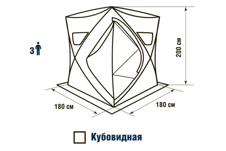 Зимняя палатка куб Higashi Winter Camo Comfort Pro трехслойная (80288)