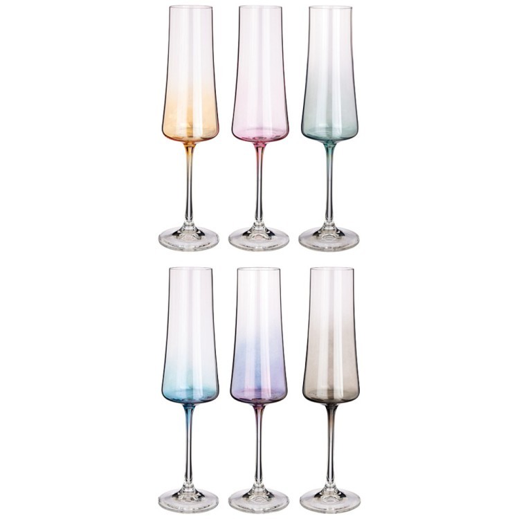 Набор бокалов для шампанского из 6шт "xtra colors" 210ml Crystalex (674-851) Набор бокалов для шампанского из 6шт "xtra colors" 210ml Crystalex (674-851)