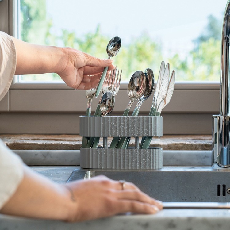 Сушилка для столовых приборов drain&safe молочно-белая (71915) Сушилка для столовых приборов drain&safe молочно-белая (71915)