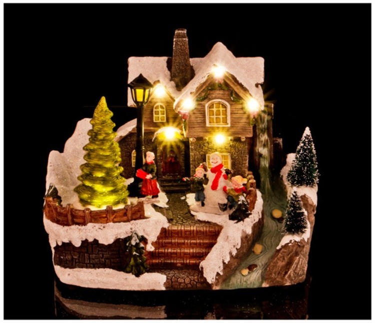 Фигурка "рождественский домик" с музыкой и подсветкой 20*15*16,5 см Lefard (868-105)