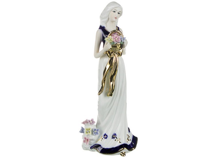 Статуэтка "дама с корзиной цветов" 9*9 см.высота=25 см. (кор=16шт.) Lefard (98-040)