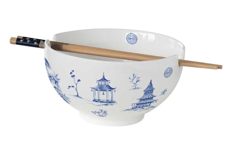 Суповая чашка с палочками для еды Пагода, белая, 0,65 л - EL-R1091/PAGD Easy Life