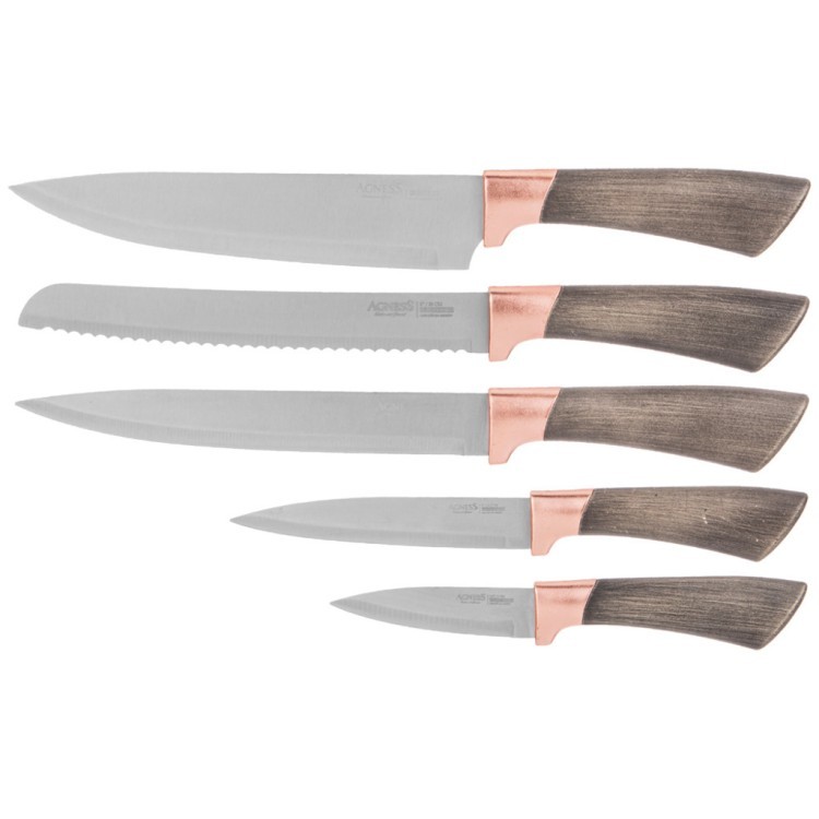 Набор ножей agness "best"  на подставке, 6 предметов Agness (911-658)