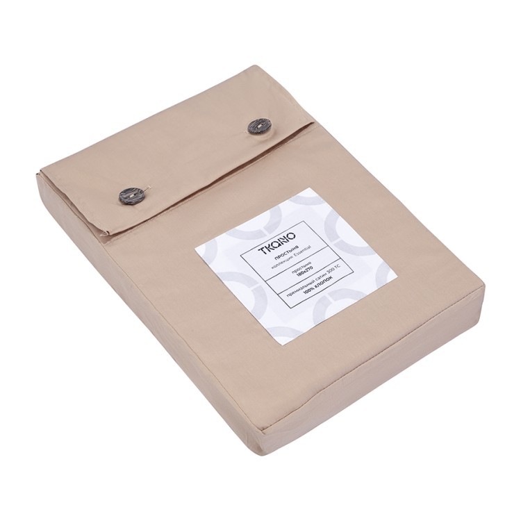 Простыня из премиального сатина бежевого цвета из коллекции essential, 180х270 см (79832)