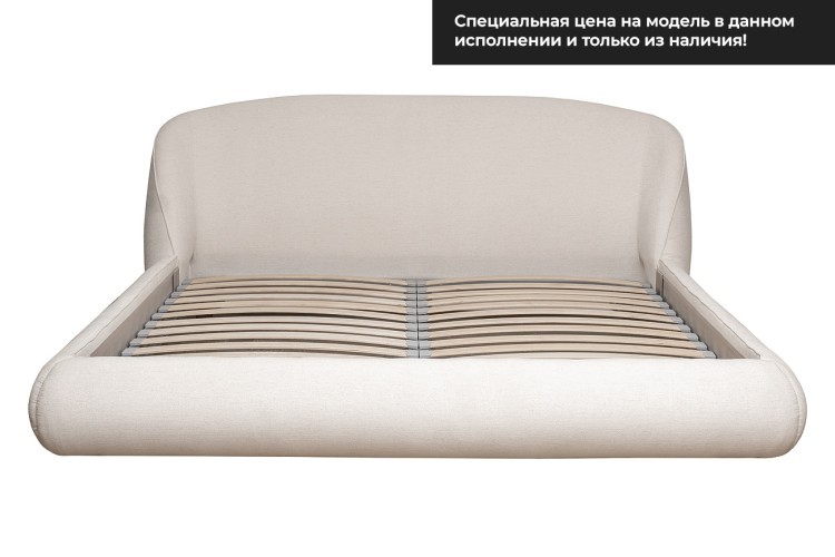 Кровать Palazzo 180 без мех.шенилл экрю Natur Ecru 215*240*90см (TT-00016495)