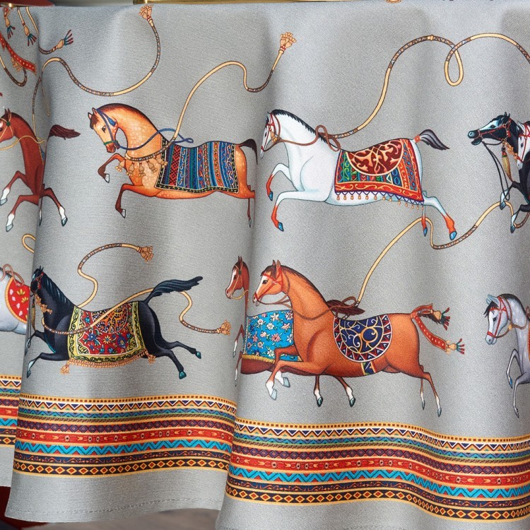 Скатерть  овальная  "passage" ,160х220см, 100% хлопок,твил c пропиткой, серый Lefard (850-761-41)