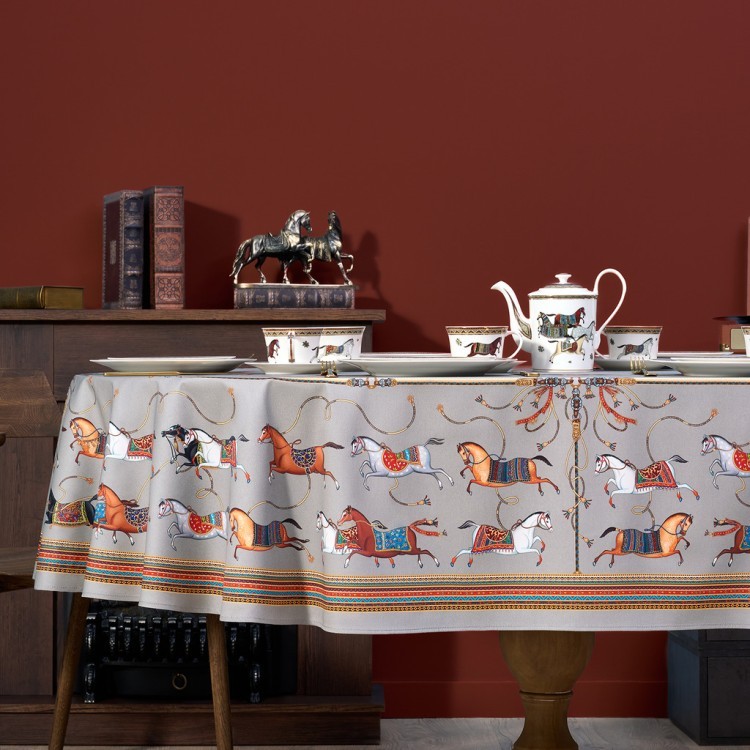 Скатерть  овальная  "passage" ,160х220см, 100% хлопок,твил c пропиткой, серый Lefard (850-761-41)