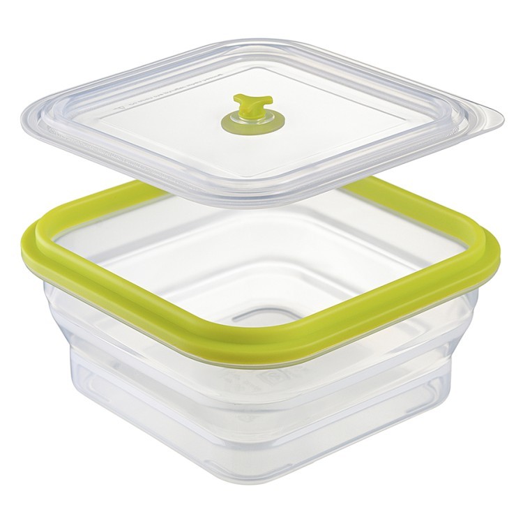 Контейнер для переноски и хранения силиконовый квадратный складной silikobox, 900 мл, зеленый (74699)