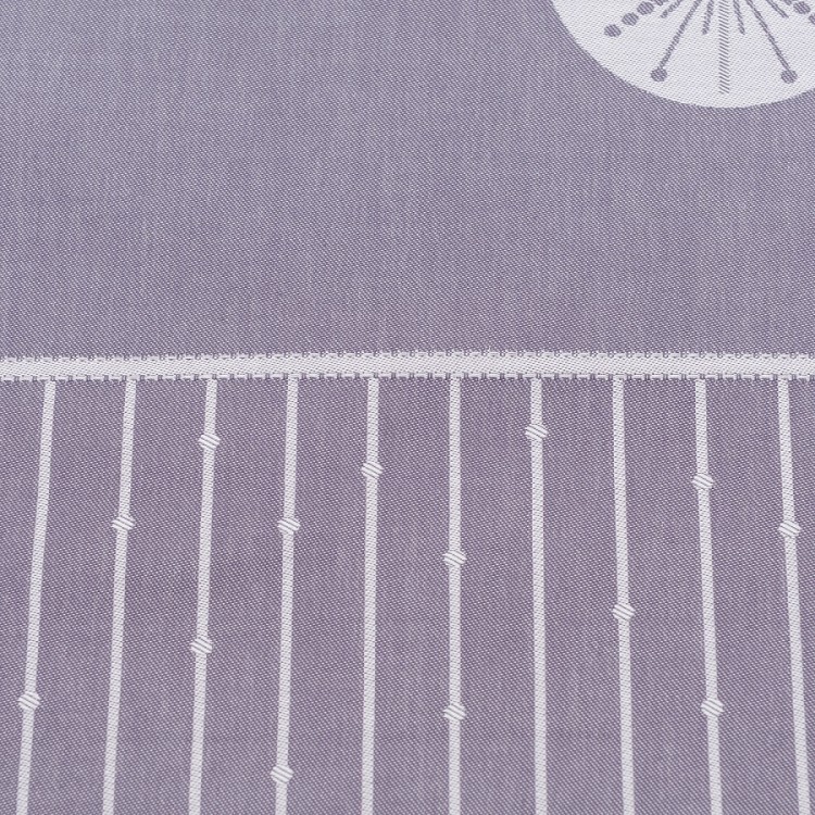 Скатерть из хлопка фиолетово-серого цвета с рисунком Ледяные узоры, new year essential, 180х260см (72176)