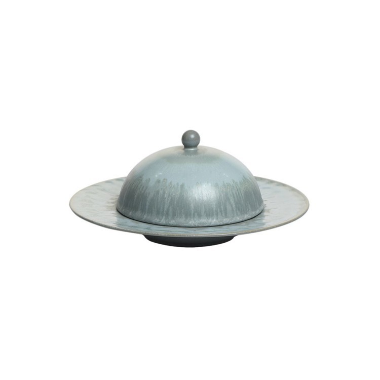 Чаша с крышкой L9655-MG, 20, каменная керамика, blue, ROOMERS TABLEWARE