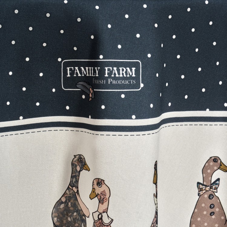 Скатерть овальная "family farm" 160х220 см ,синий, 100% хлопок, твил, с пропиткой Lefard (850-742-26)