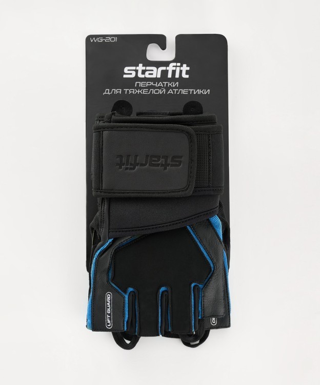 Перчатки для фитнеса Starfit WG-201, черный/синий (2119232) Перчатки для фитнеса Starfit WG-201, черный/синий (2119232)