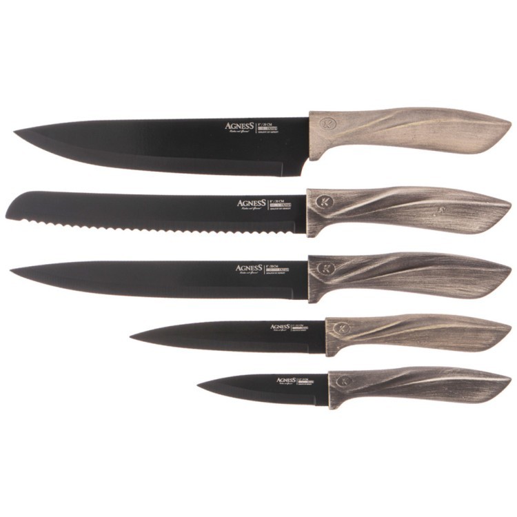 Набор ножей agness "монблан" на пластиковой подставке, 6 предметов Agness (911-669)