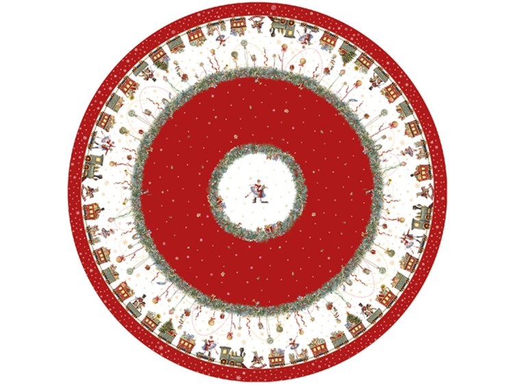 Скатерть круглая  "щелкунчик" ,190см ,красный , 100%хлопок , твил Lefard (850-762-25)