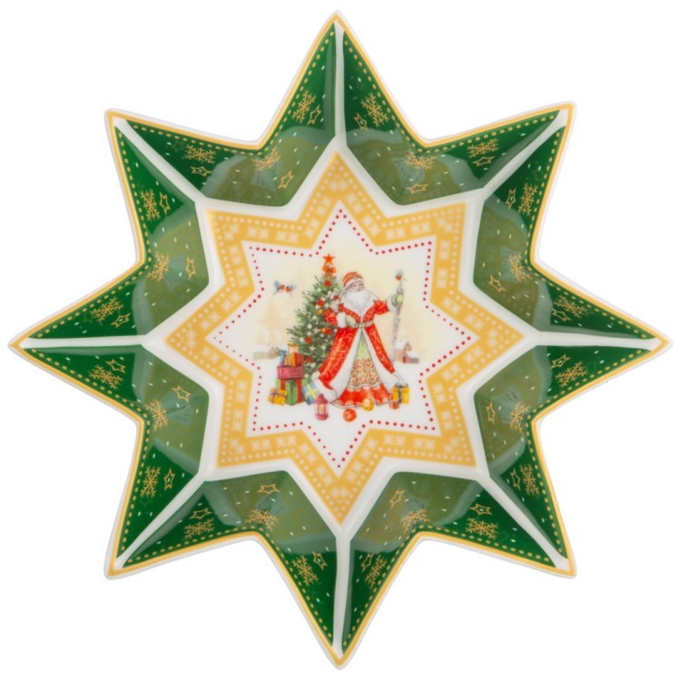 Блюдо-звезда lefard "дед мороз" 17х4 см зеленое Lefard (85-1625)