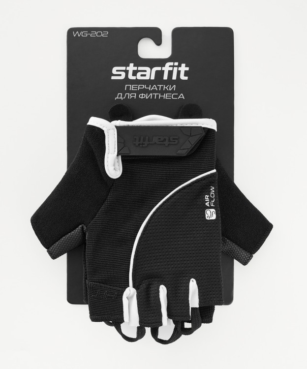 Перчатки для фитнеса Starfit WG-202, черный/белый (2119235)