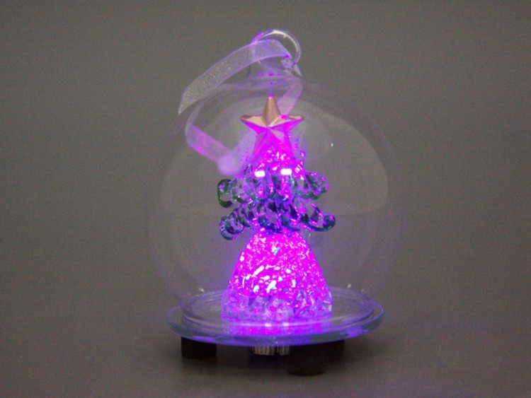 Декоративное изделие "елочка с шарами и подсветкой" высота=7 см. Dalian Hantai (D-594-051) 