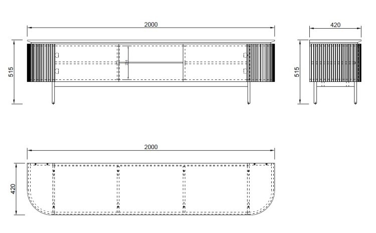 Тумба под телевизор Scala 200*42*52см (TT-00006202) Тумба под телевизор Scala 200*42*52см (TT-00006202)