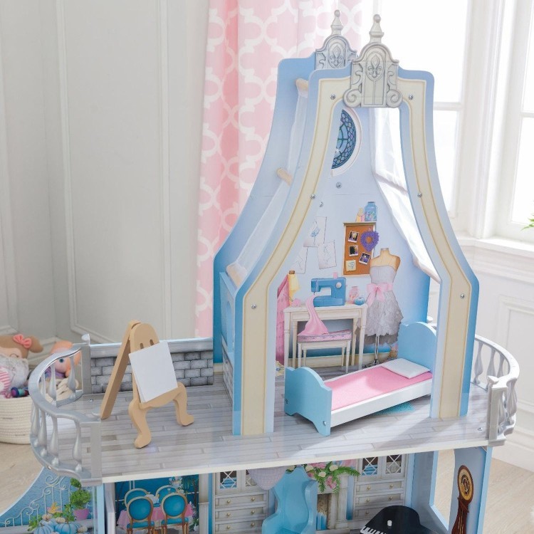 Деревянный кукольный домик "Волшебные мечты", с мебелью 16 предметов в наборе, свет, звук, для кукол 30 см (65981_KE)