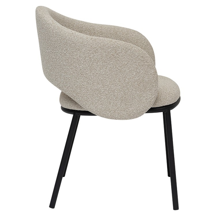 Стул coastal, букле, крем-брюле/черный (80113)