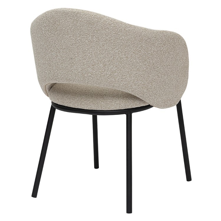 Стул coastal, букле, крем-брюле/черный (80113)