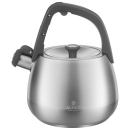 Чайник agness со свистком 2,5л, термоаккумулирующее дно, 304 сталь, индукция Agness (948-1004)