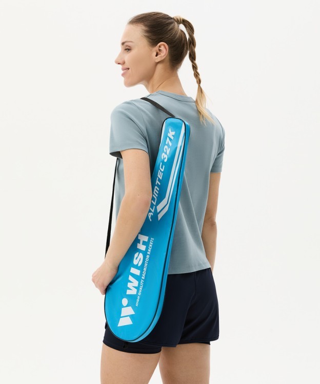 Набор для бадминтона WISH Alumtec 327, 2 ракетки, 2 волана, оранжевый/синий (1585198)