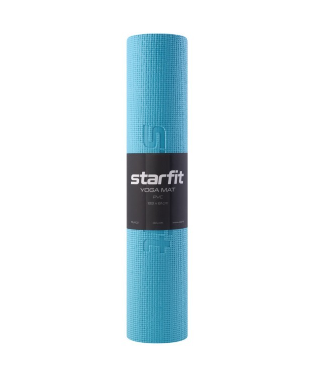 Коврик для йоги и фитнеса Starfit FM-101, PVC, 183x61x0,6 см, синий пастель (2104796)