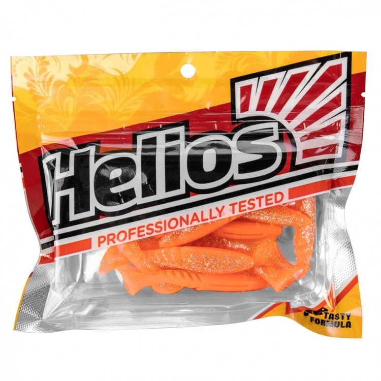 Виброхвост Helios Slash 2,64/6,7 см, цвет Orange & Sparkles 10 шт HS-19-022 (77842)