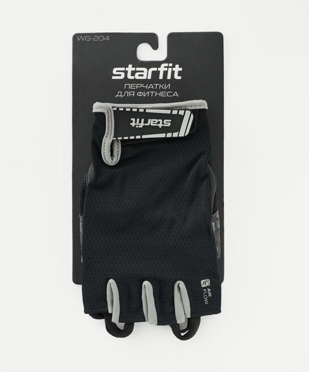 Перчатки для фитнеса Starfit WG-203, черный/серый (2119241) Перчатки для фитнеса Starfit WG-203, черный/серый (2119241)