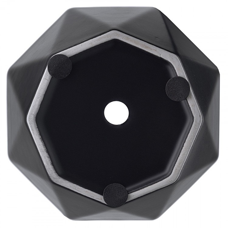 Горшок цветочный rhombus, 13,5 см, матовый черный (74312)