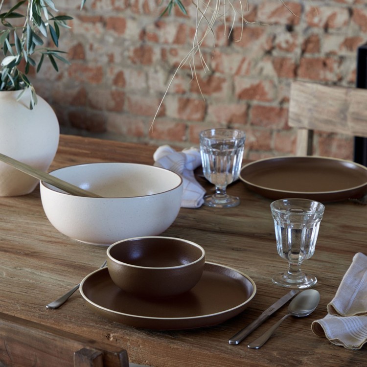 Тарелка SOP231-CRC(SOP231-01018V), 22,8 см, керамика, CREAM-COCOA, CASAFINA BY COSTA NOVA