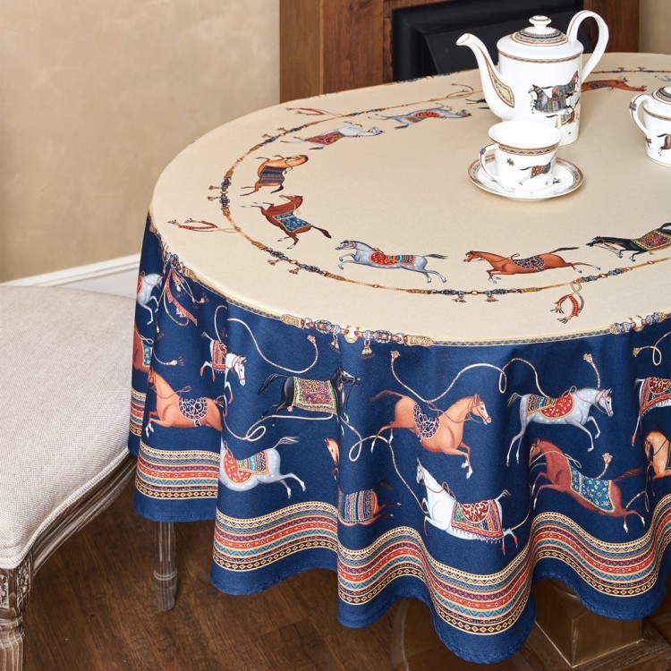 Скатерть овальная "passage"160х220см ,бежевый, 100% хлопок,твил, пропитка Lefard (850-758-41)