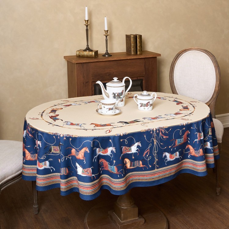 Скатерть овальная "passage"160х220см ,бежевый, 100% хлопок,твил, пропитка Lefard (850-758-41)