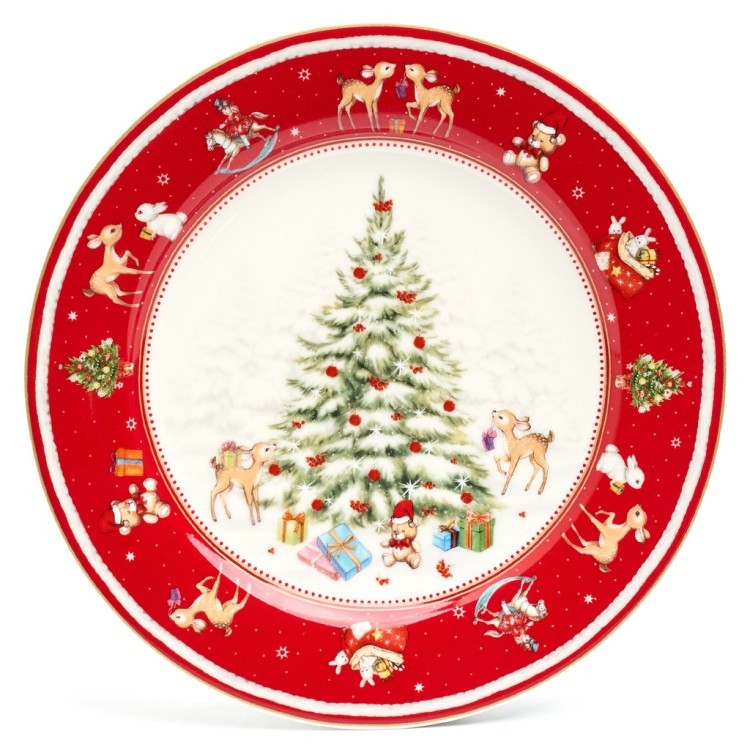 Тарелка закусочная lefard "с новым годом!" 19 см красная Lefard (85-2049-1)
