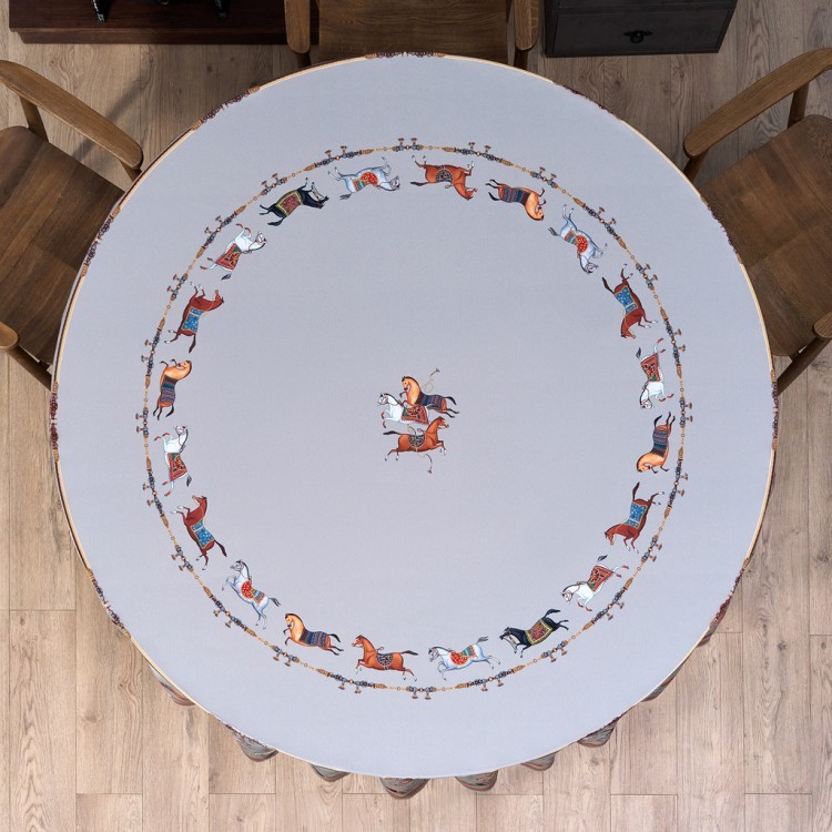 Скатерть круглая  "passage" ,d220см, 100% хлопок,твил c пропиткой, серый Lefard (850-761-26)