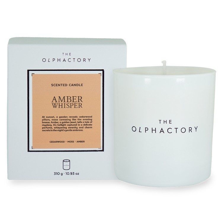 Свеча ароматическая the olphactory, white insignia, amber whisper, 60 ч (78045)