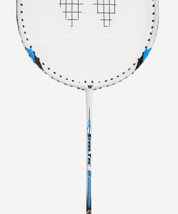 Набор для бадминтона WISH Steeltec 9, 2 ракетки, 2 волана, белый/синий (1585199)