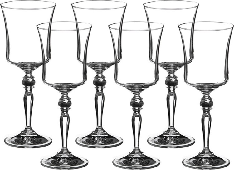 Набор бокалов для вина из 6 шт. "грейс" 250 мл. высота=21 см. (кор=1набор.) Bohemia Crystal (674-282)