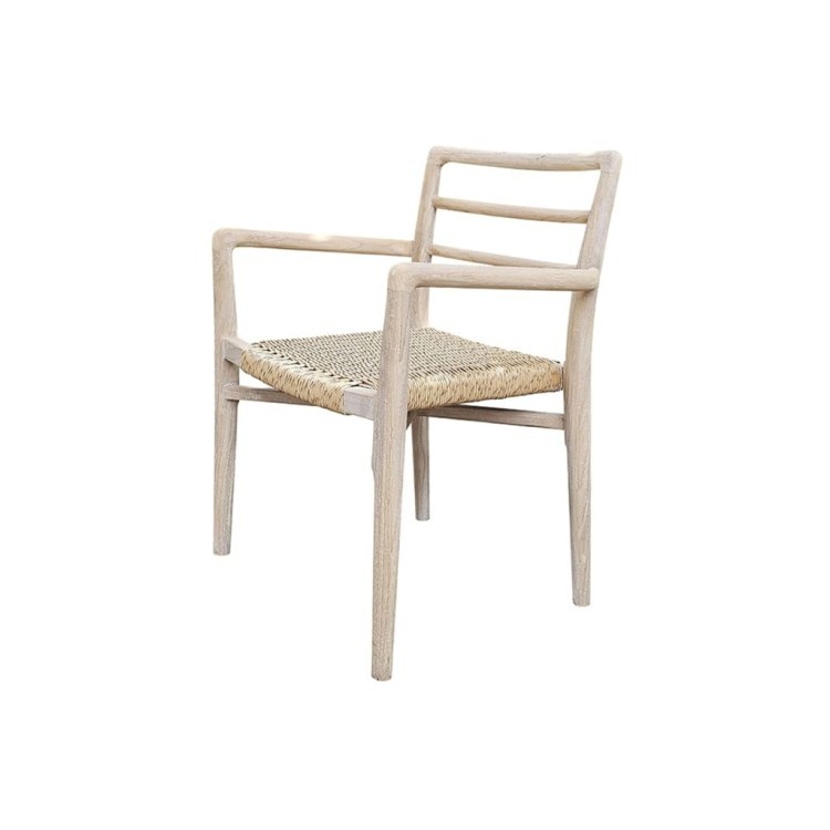Полукресло ANOA ARM CHAIR, Тиковое дерево, Natural brown/ivory, ROOMERS FURNITURE