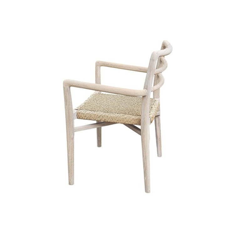 Полукресло ANOA ARM CHAIR, Тиковое дерево, Natural brown/ivory, ROOMERS FURNITURE