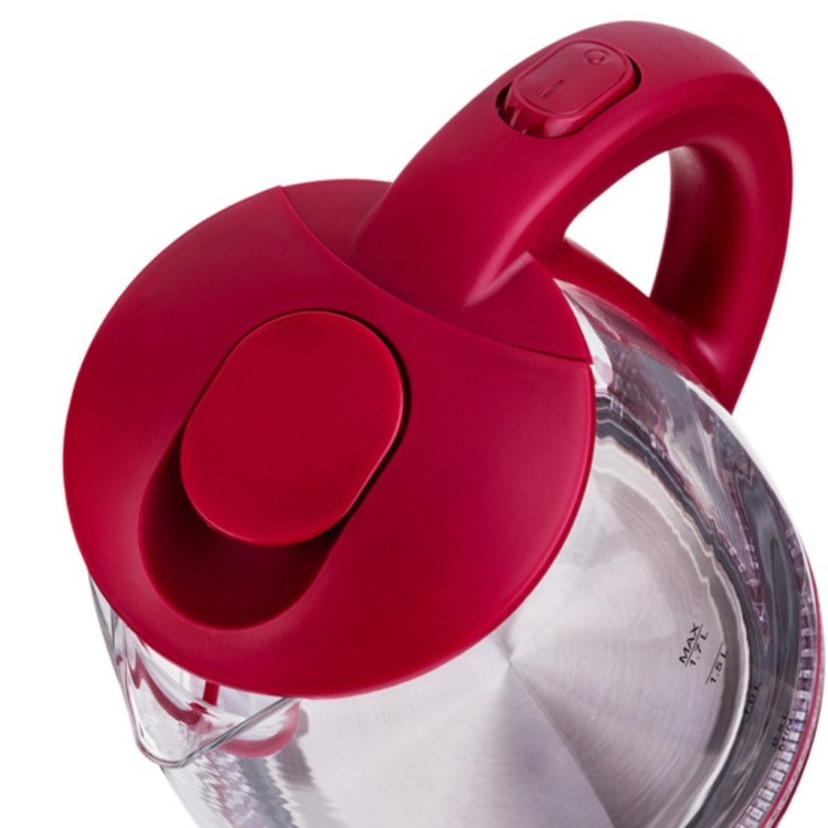 Чайник электрический hottek стекло ht-960-402 1,7л 2200вт красный, внутренняя подсветка (кор=8шт.) HOTTEK (960-402)
