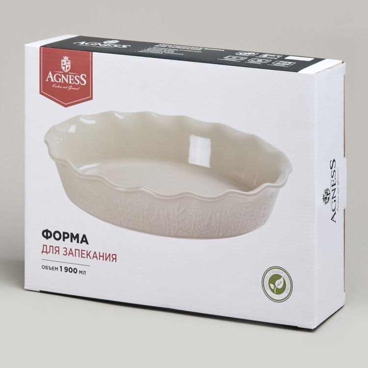 Форма для запекания овальная beige 33*23,5*7 см 1900 мл Agness (780-125) Форма для запекания овальная beige 33*23,5*7 см 1900 мл Agness (780-125)