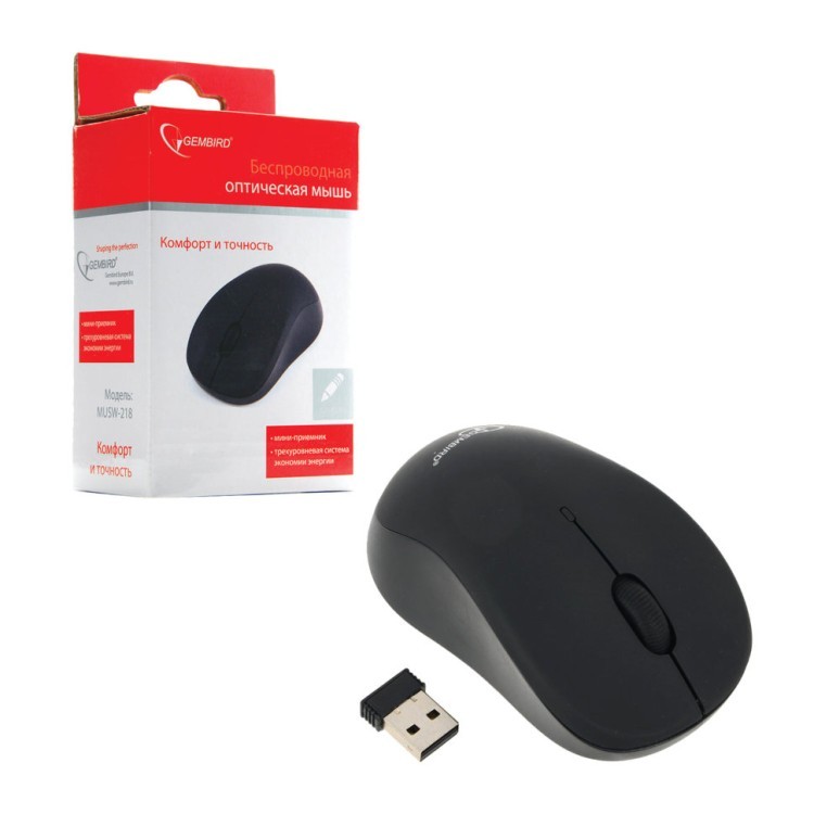 Мышь беспроводная оптическая USB Gembird MUSW-218 (67072)